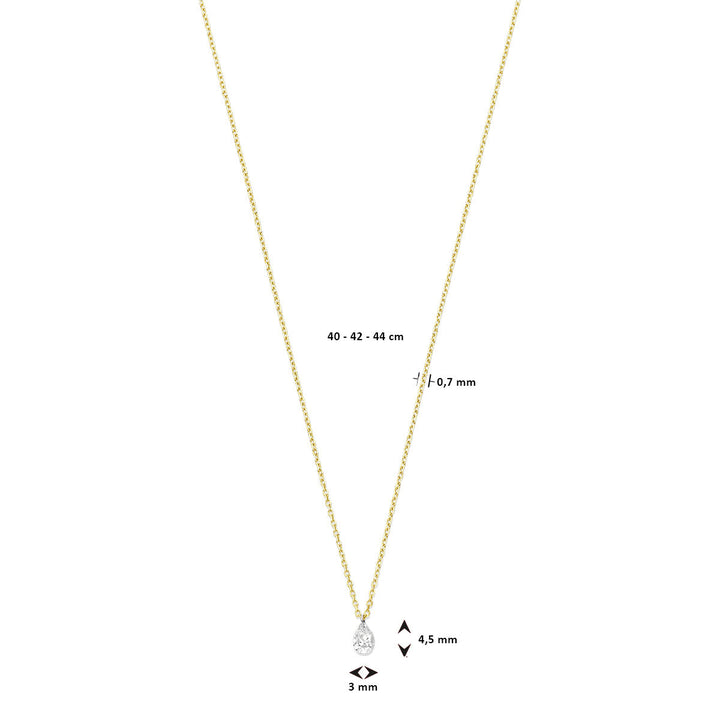 diamond necklace 40 – 42 – 44 cm 0.10ct g si 18K yellow gold
