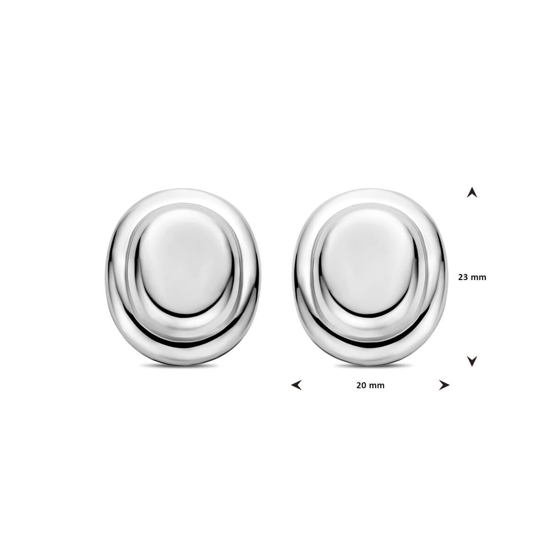 oorknoppen 23 mm zilver gerhodineerd