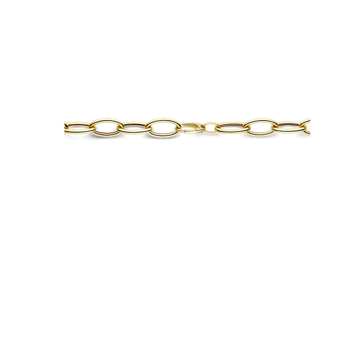 Gold ladies chain paper clip round tube 18K