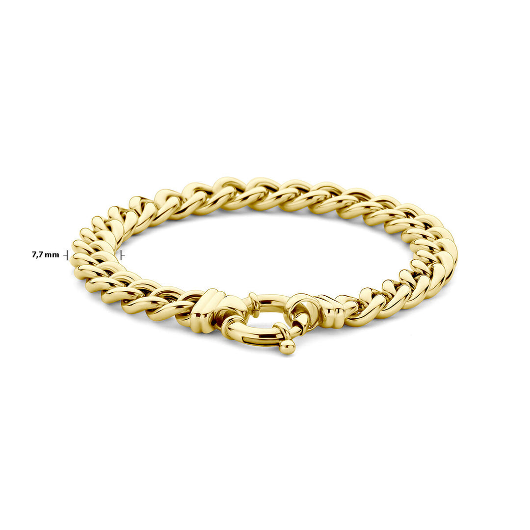 bracelet gourmette 7.7 mm 19 cm with large spring clasp 14K yellow gold