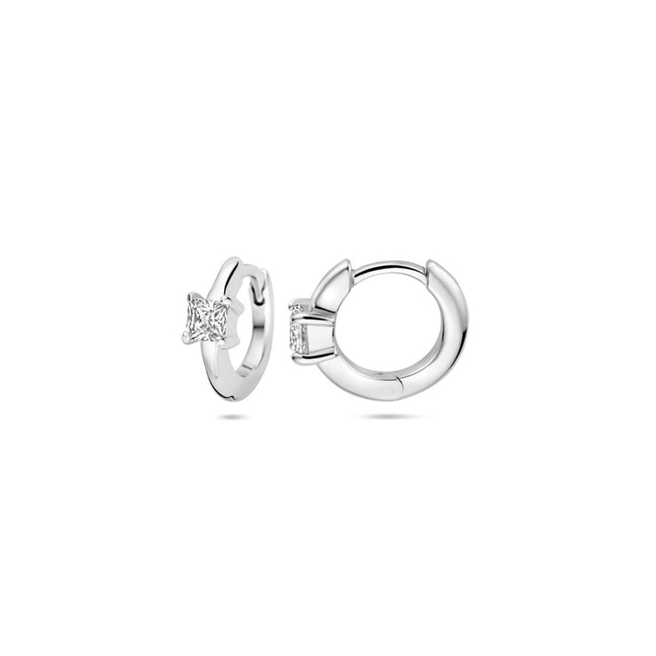 klapoorringen zirkonia 10,5 mm zilver gerhodineerd