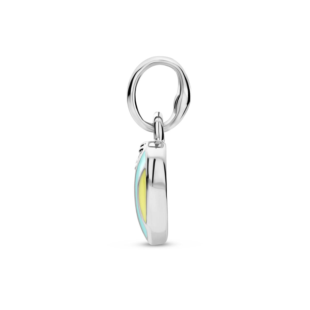 pendant heart and zirconia silver rhodium plated