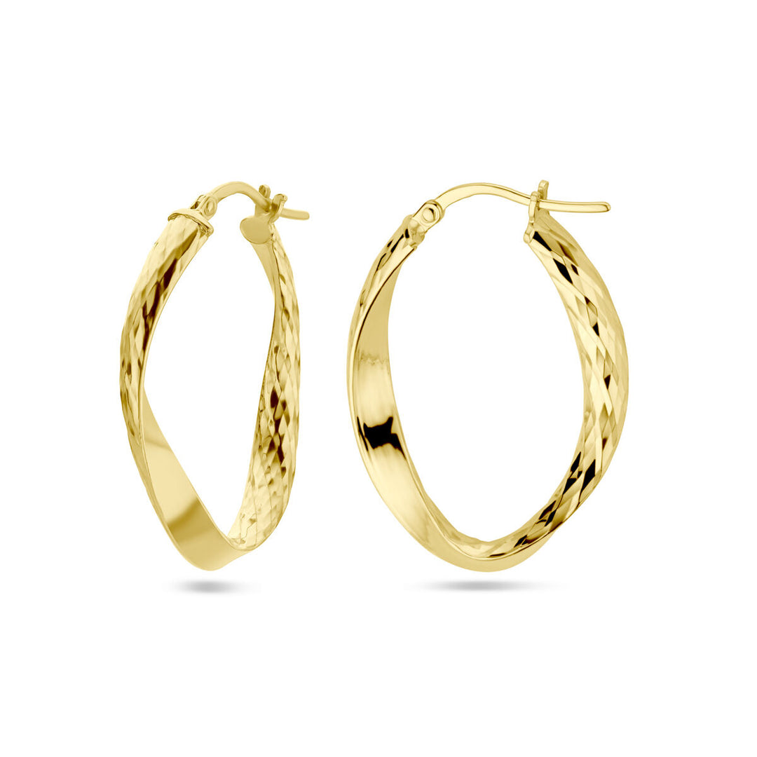 Ohrringe diamantiert 1 Mikron Silber vergoldet (gelb)