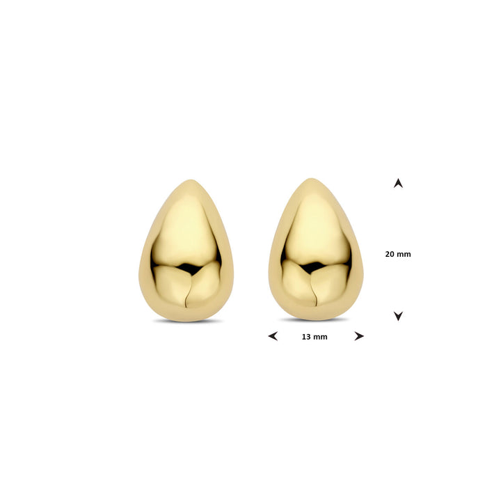 oorknoppen druppel 20 mm 1 micron zilver verguld (geel)