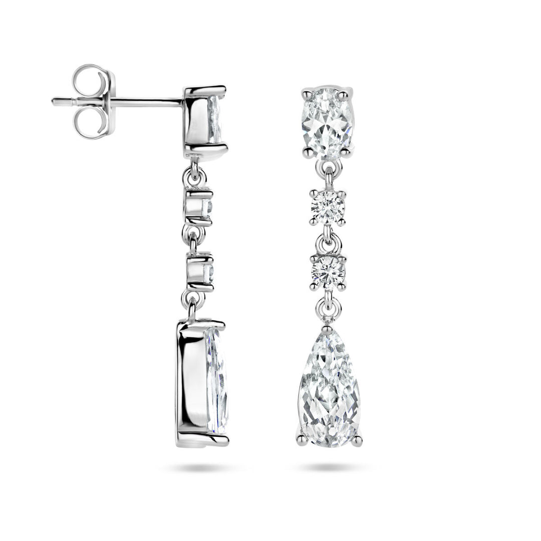 oorhangers zirkonia zilver gerhodineerd