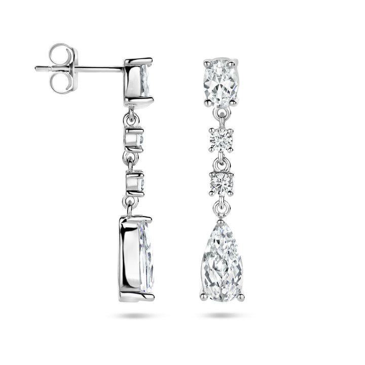 oorhangers zirkonia zilver gerhodineerd