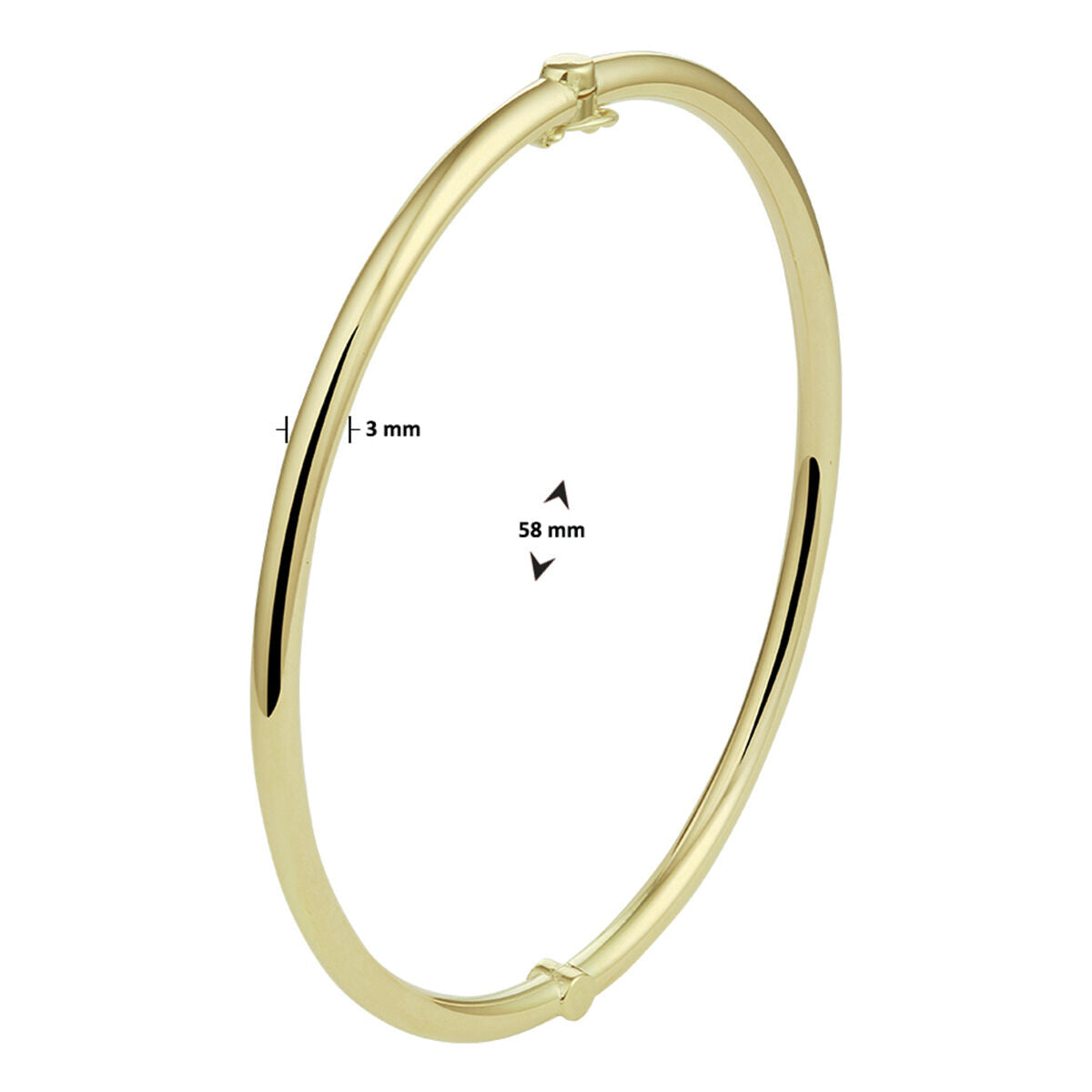 bangle hinge solid round tube 3 mm Zilgold (yellow gold with silver core)