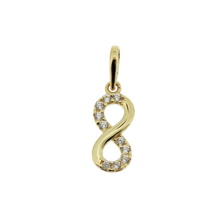 pendant infinity zirconia 14K yellow gold