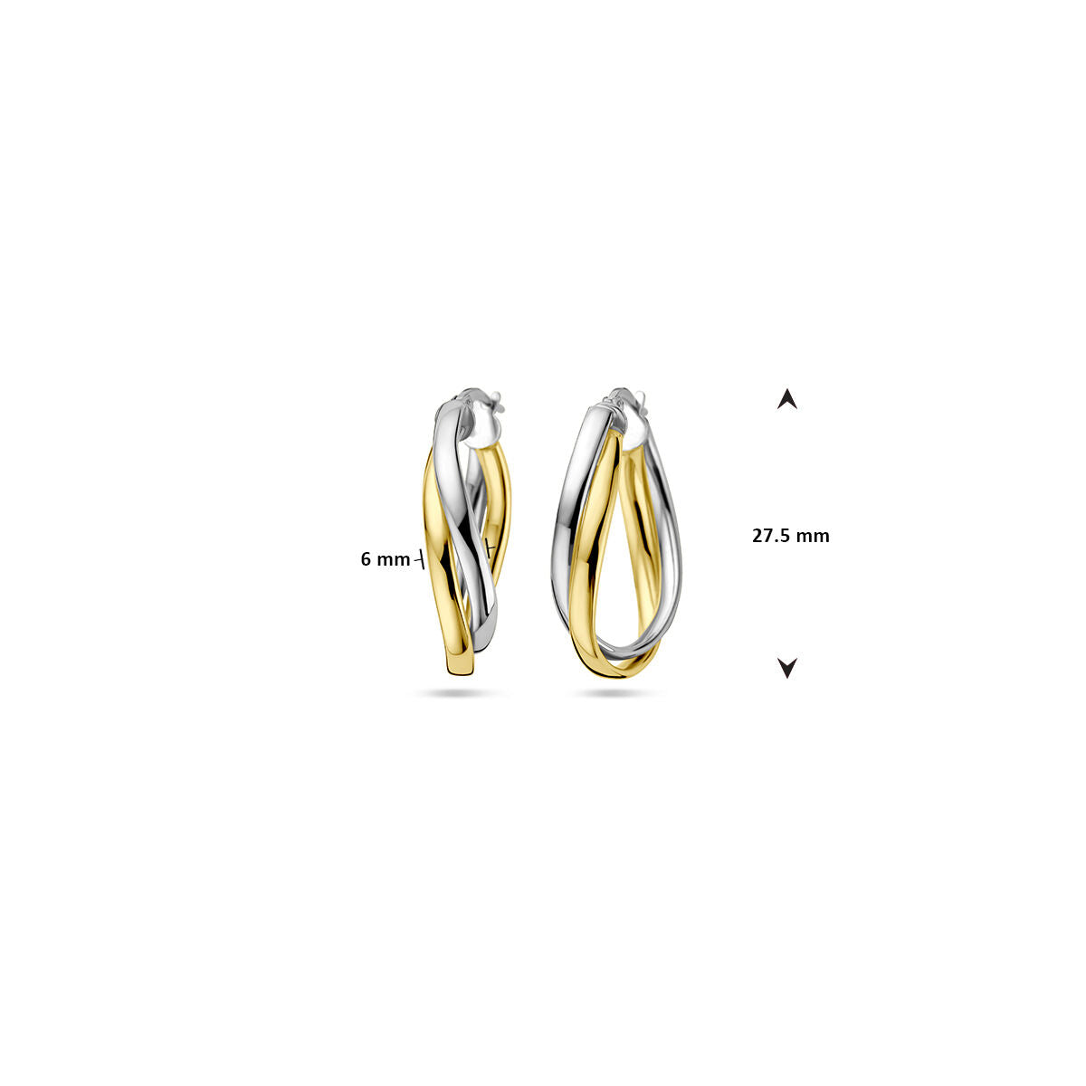 earrings 1 micron silver gold plated (yellow/rhodium)