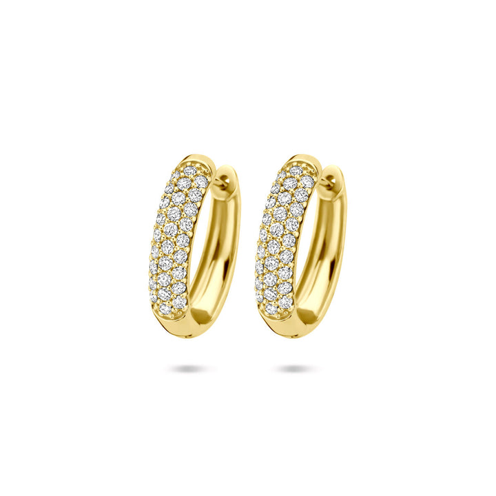 klapoorringen lab grown diamant 0.755ct (2x 0.3775ct) h si 18 mm 14K geelgoud