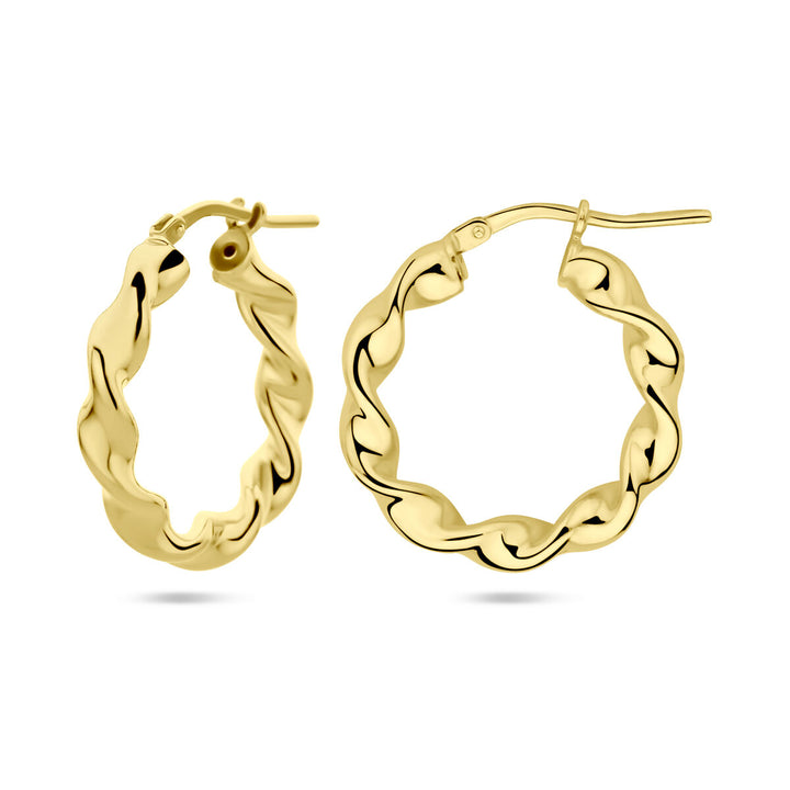 Ohrringe gedreht 1 Mikron Silber vergoldet (gelb)