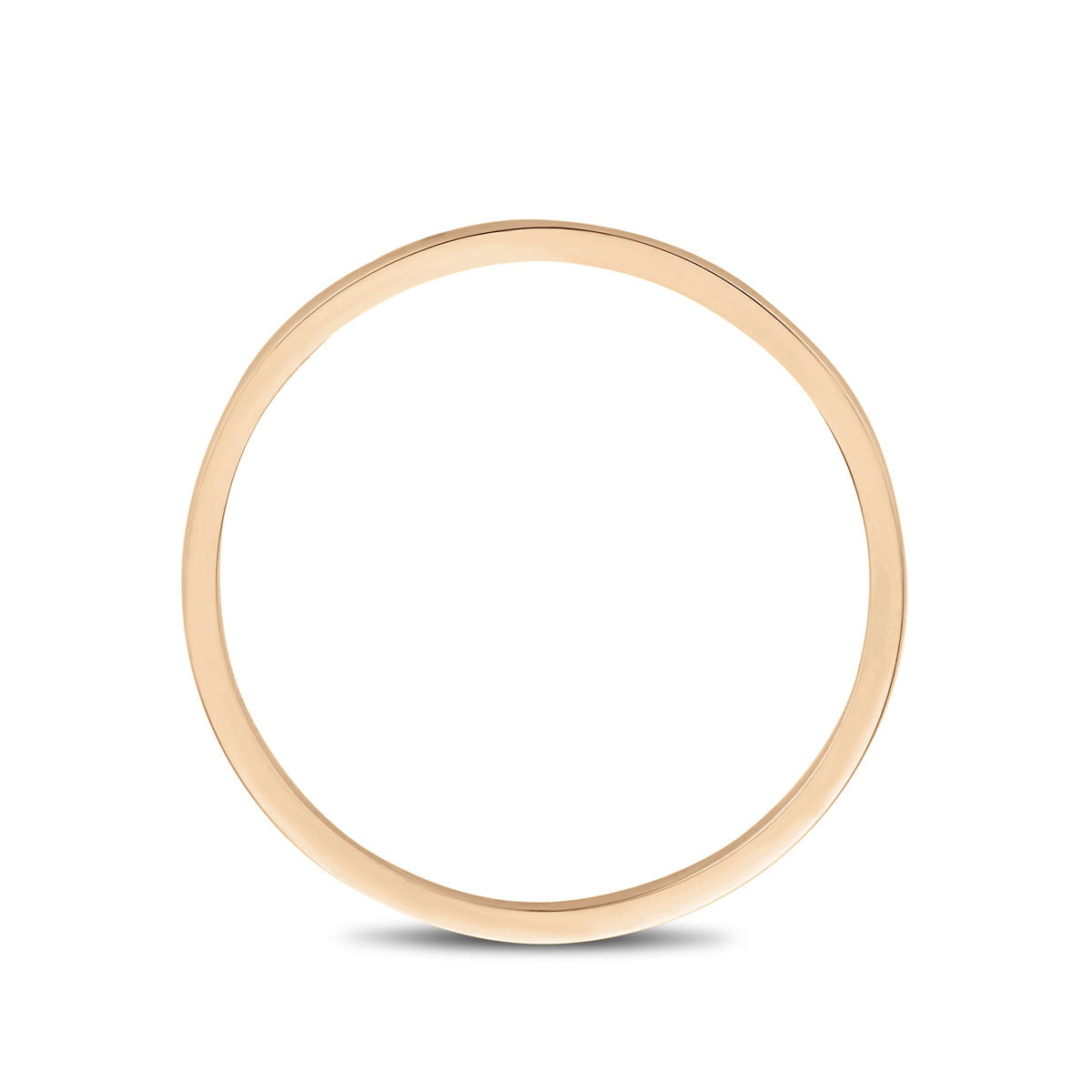 De ring 14K roségoud van de Van der Kooij Collectie is een eenvoudige, dunne damesring van 1,5 mm breed met een gladde, gepolijste afwerking en wordt getoond op een effen witte achtergrond.