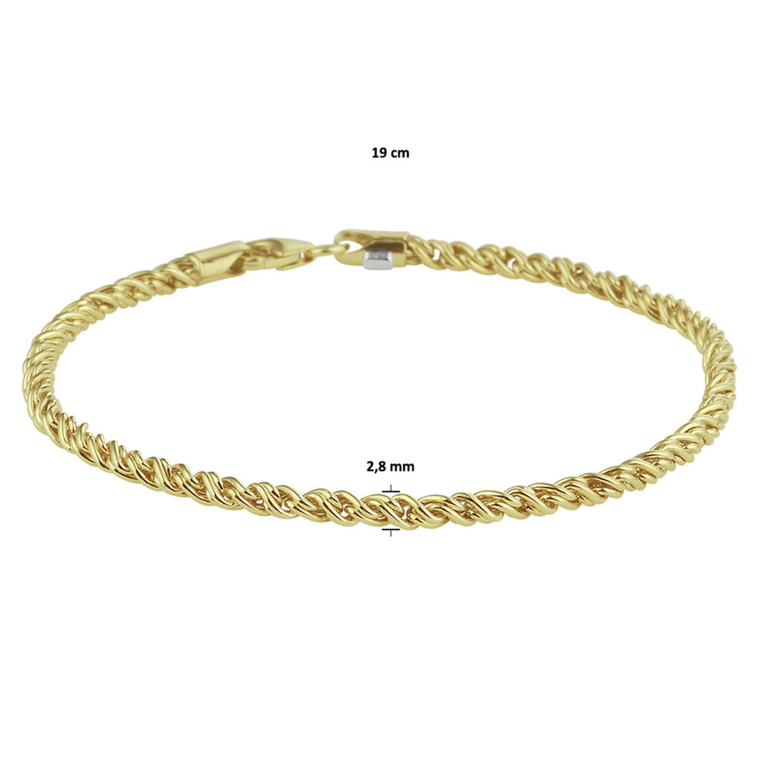 Silver bracelet ladies wire link (yellow gold with silver core)