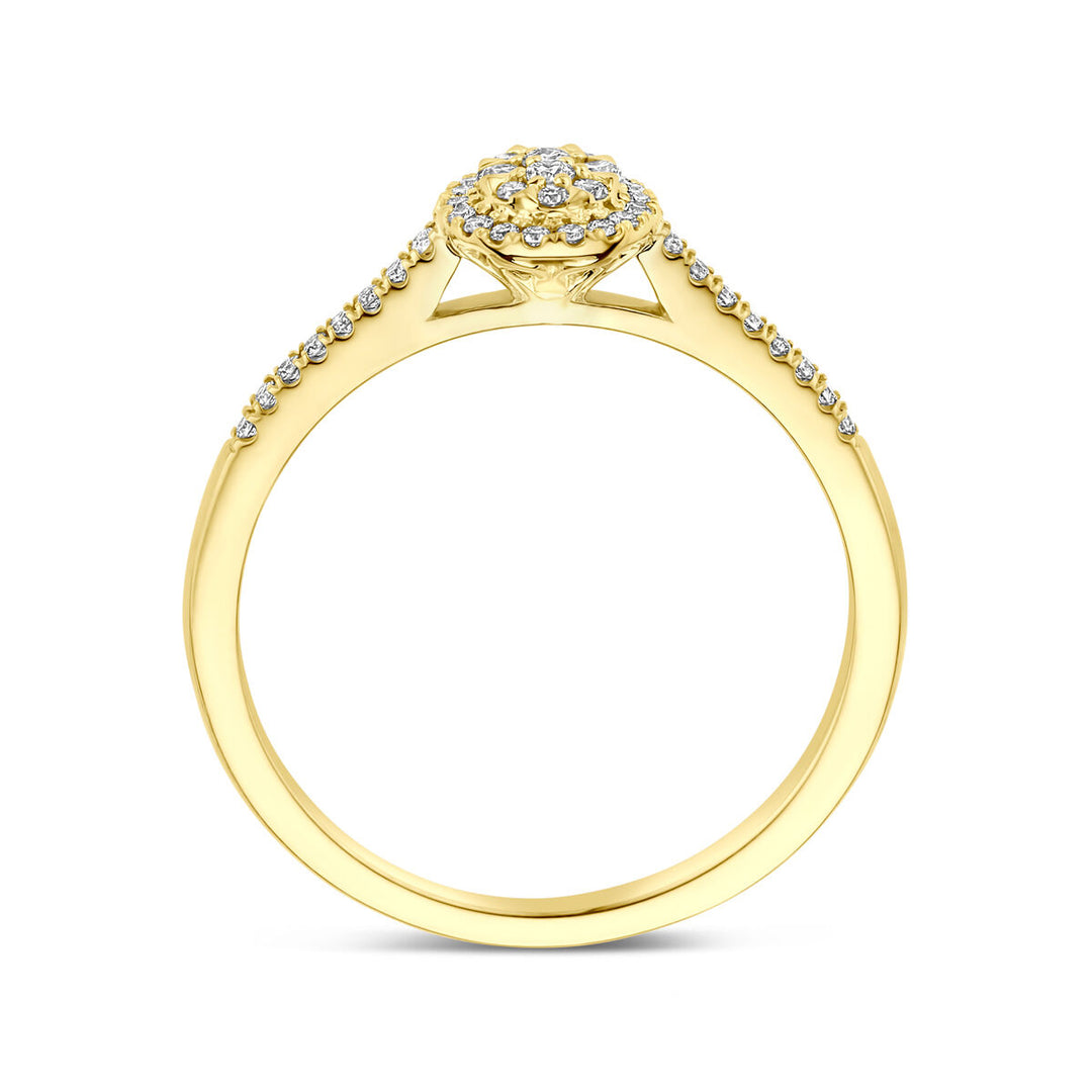 ring diamant 0.18ct h si 14K geelgoud