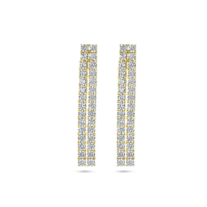 oorhangers zirkonia zilver verguld (geel)