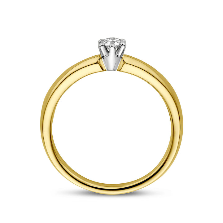 Ring Diamant 0,10 ct h si 14K Bicolor-Gold gelb/weiß