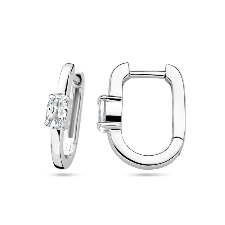 drop earrings zirconia silver rhodium plated