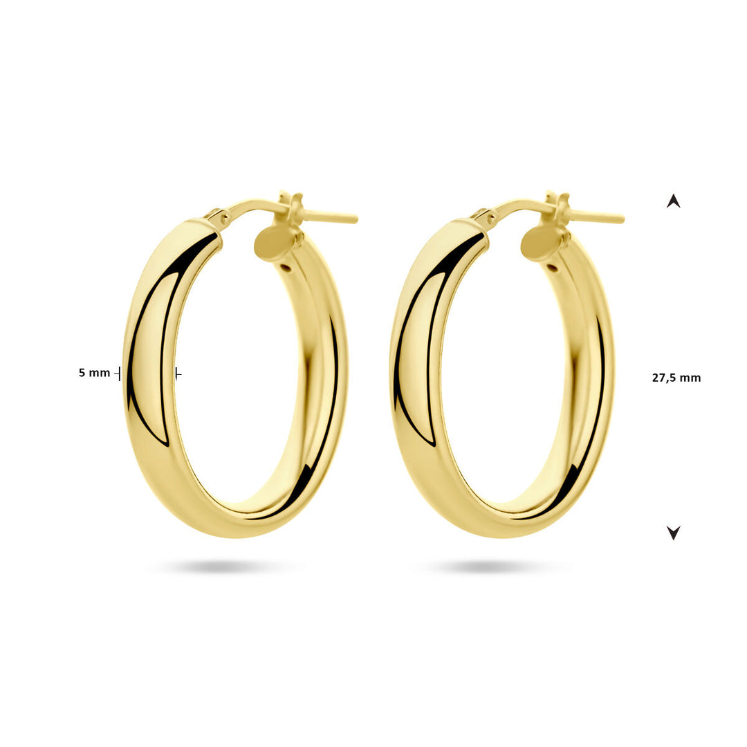 Ohrringe Halbrundrohr 1 Mikron Silber vergoldet (gelb)