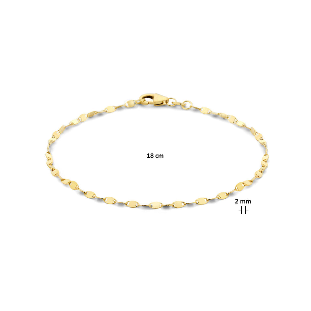bracelet 2.0 mm 18 cm 14K yellow gold