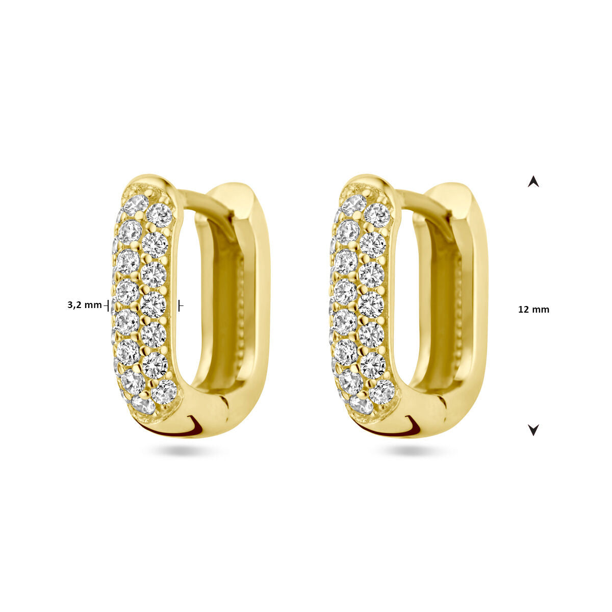 klapoorringen diamant 0.36ct (2x 0.18ct) h si 14K geelgoud
