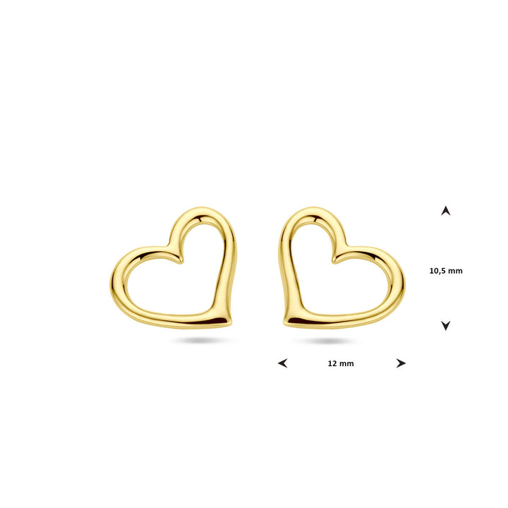 Ohrstecker Herz 1 Mikron Silber vergoldet (gelb)