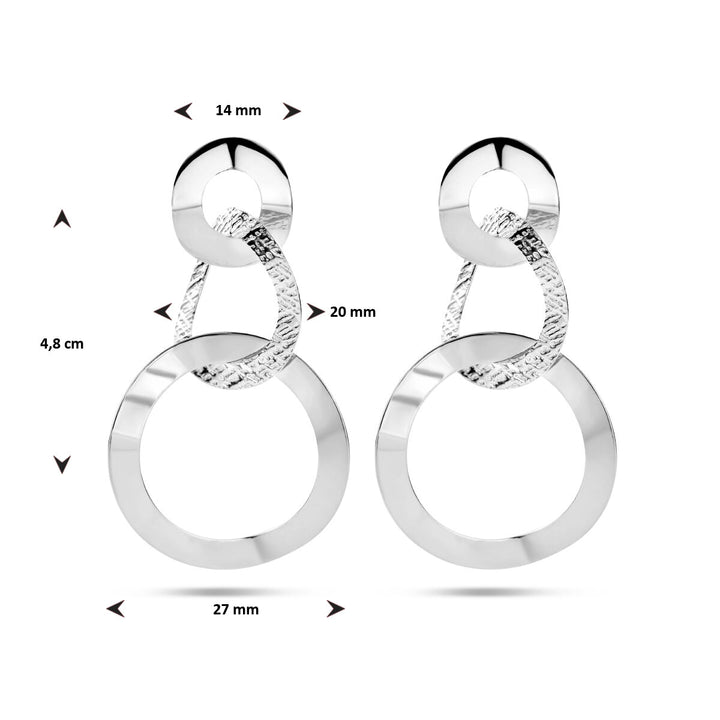 round earrings poly/matte silver rhodium plated