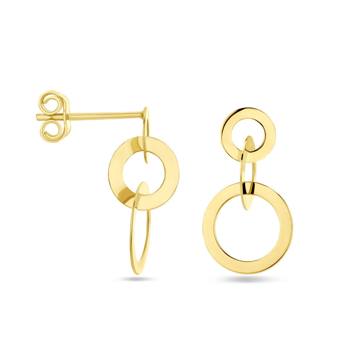 earrings circles 14K yellow gold