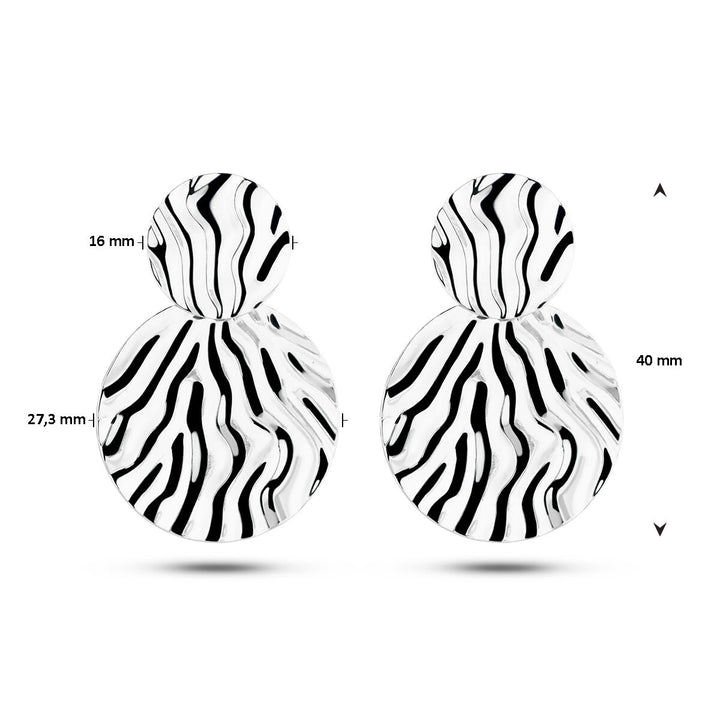 oorhangers reliëf zilver gerhodineerd