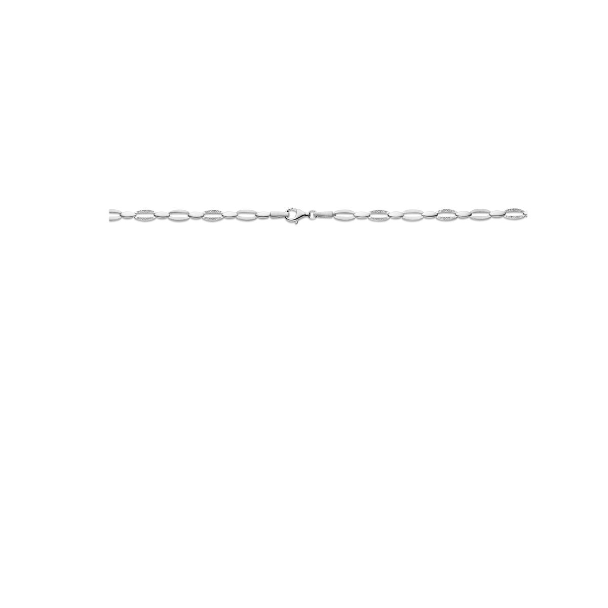collier zirkonia 6,0 mm 45 cm poli/mat zilver gerhodineerd