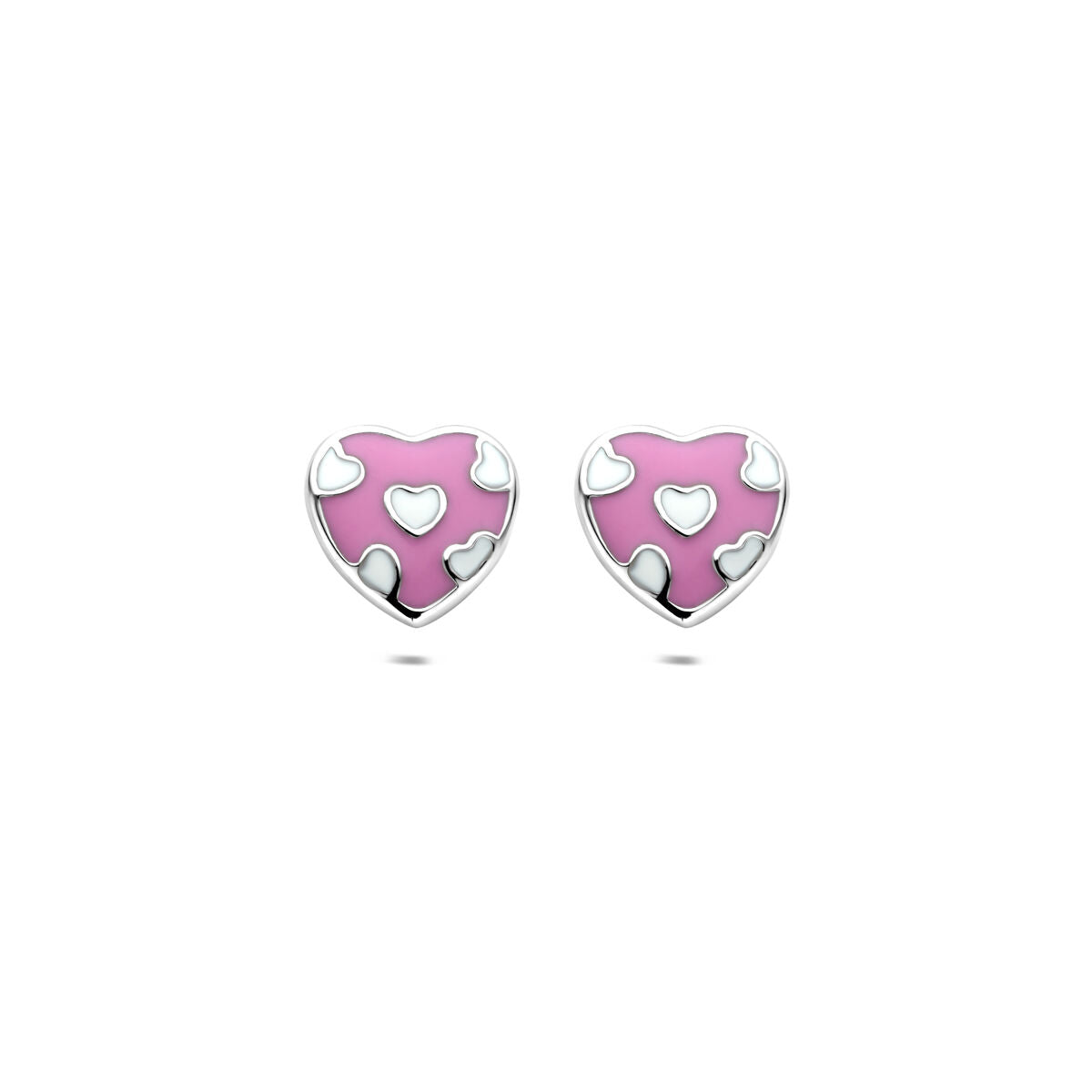 oorknoppen hartje 8,5 mm zilver gerhodineerd