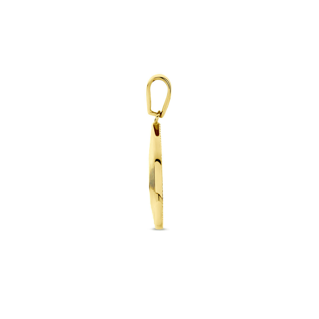 hanger zirkonia 22 mm 14K geelgoud