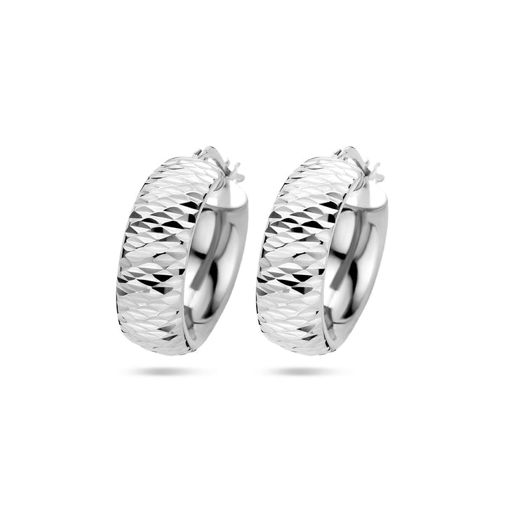 oorringen gediamanteerd zilver gerhodineerd