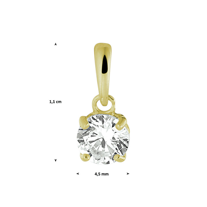 pendant zirconia 14K yellow gold