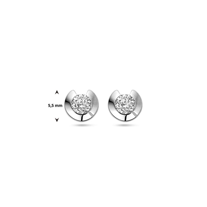 ear studs zirconia silver rhodium plated