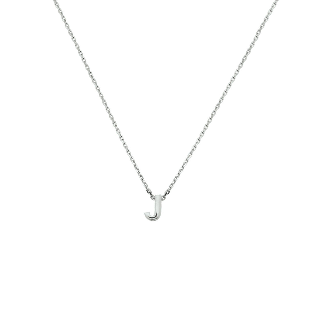 Silver necklace ladies letter rhodium plated