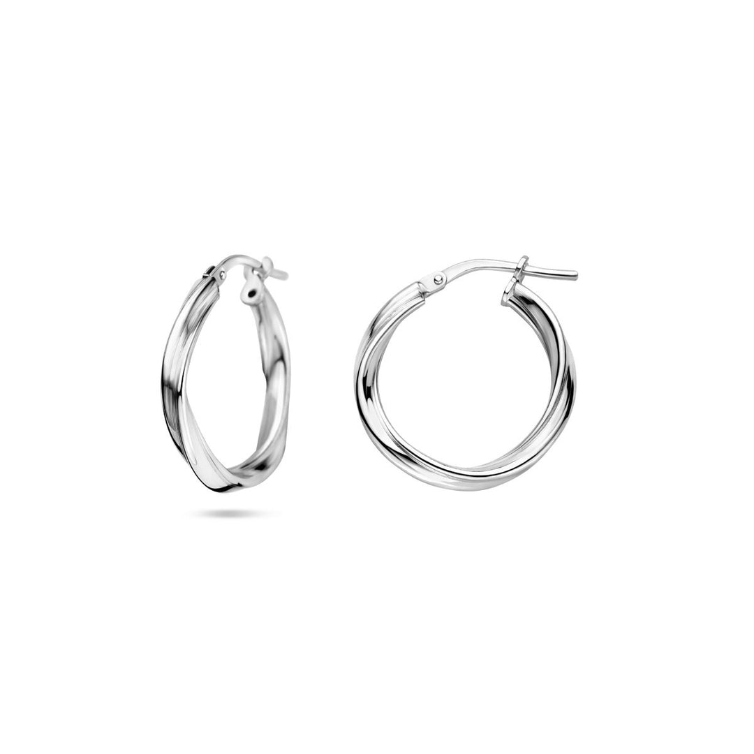 Ohrringe gedreht 2,0 mm Silber rhodiniert