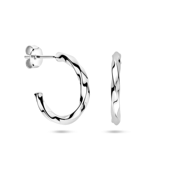 stekeroorringen gedraaid 18,5 mm zilver gerhodineerd