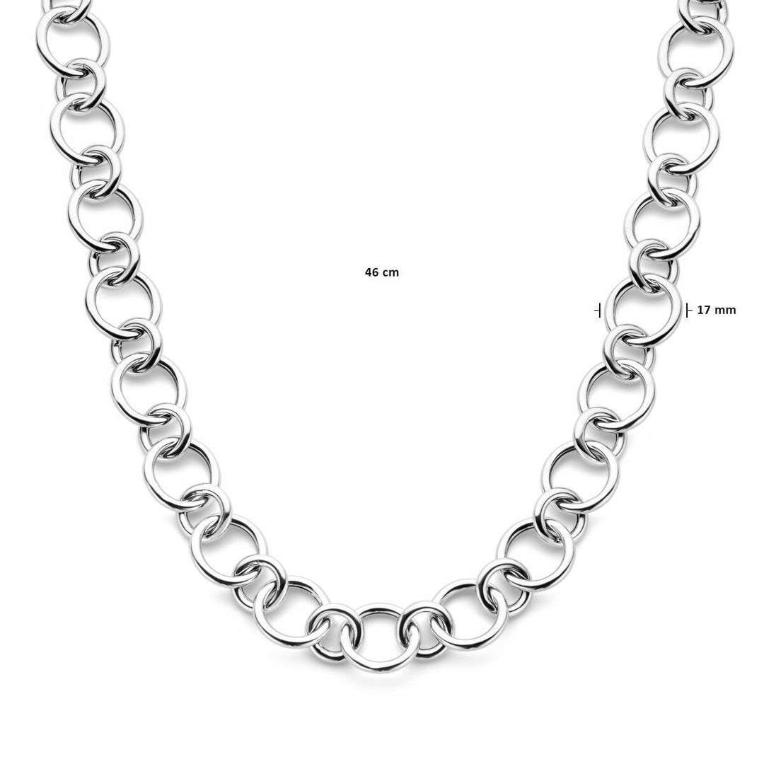 collier 17 mm 46 cm zilver gerhodineerd