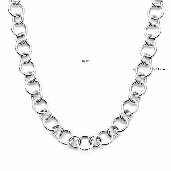 collier 17 mm 46 cm zilver gerhodineerd