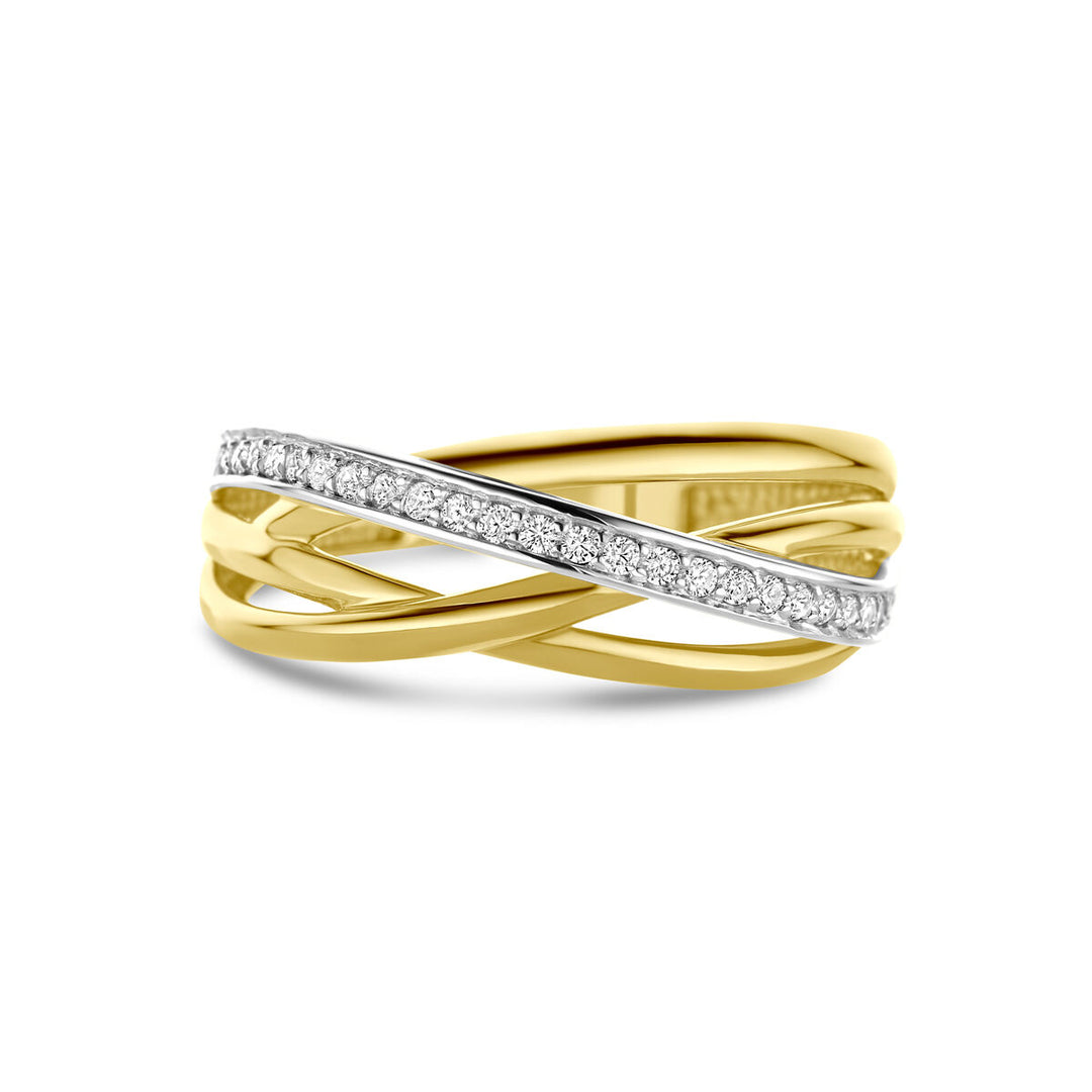 ring zirconia 14K yellow gold