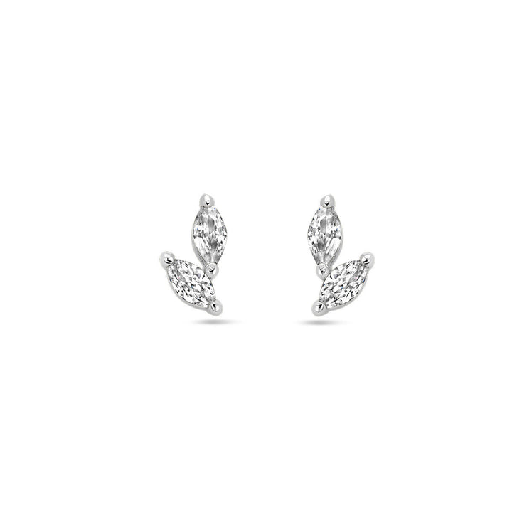 ear studs zirconia silver rhodium plated