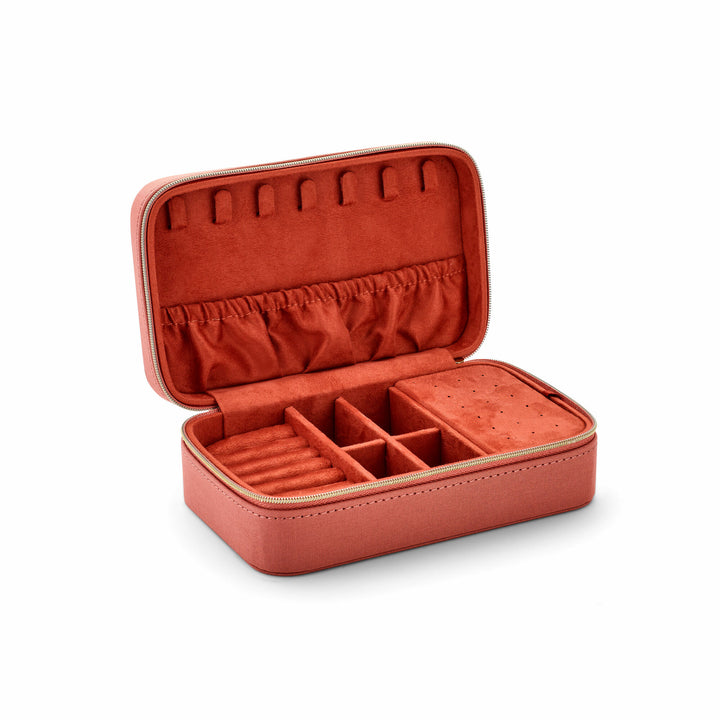 Luxe sieraden doos soft peach velvet