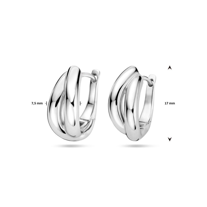 klapoorringen 17 mm zilver gerhodineerd