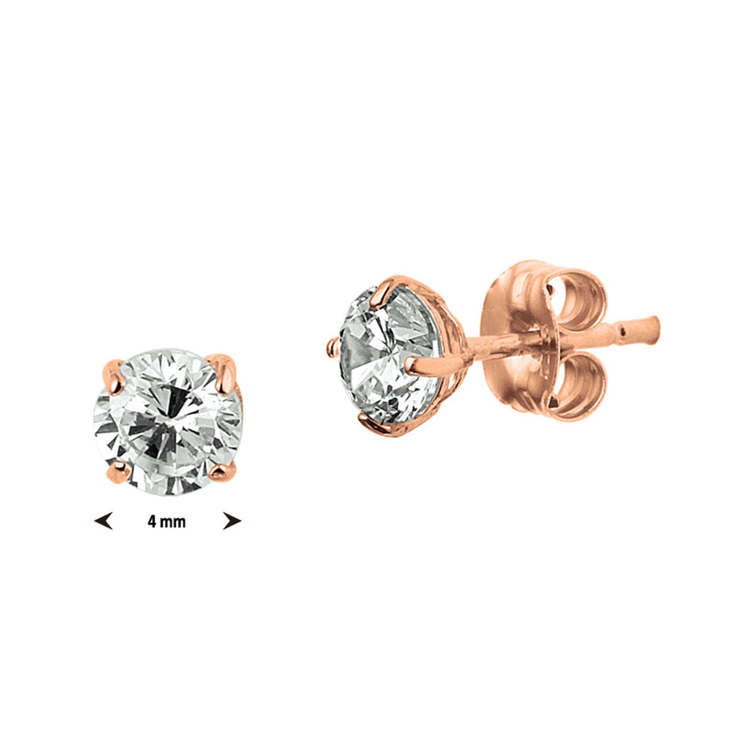 ear studs zirconia 14K rose gold