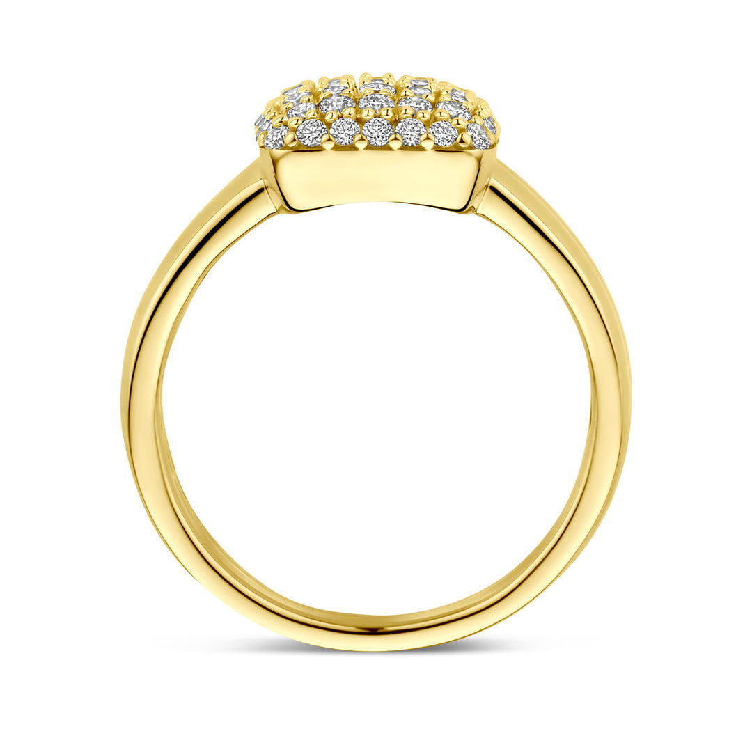 14k Geelgouden damesring met 0.50ct lab grown diamant