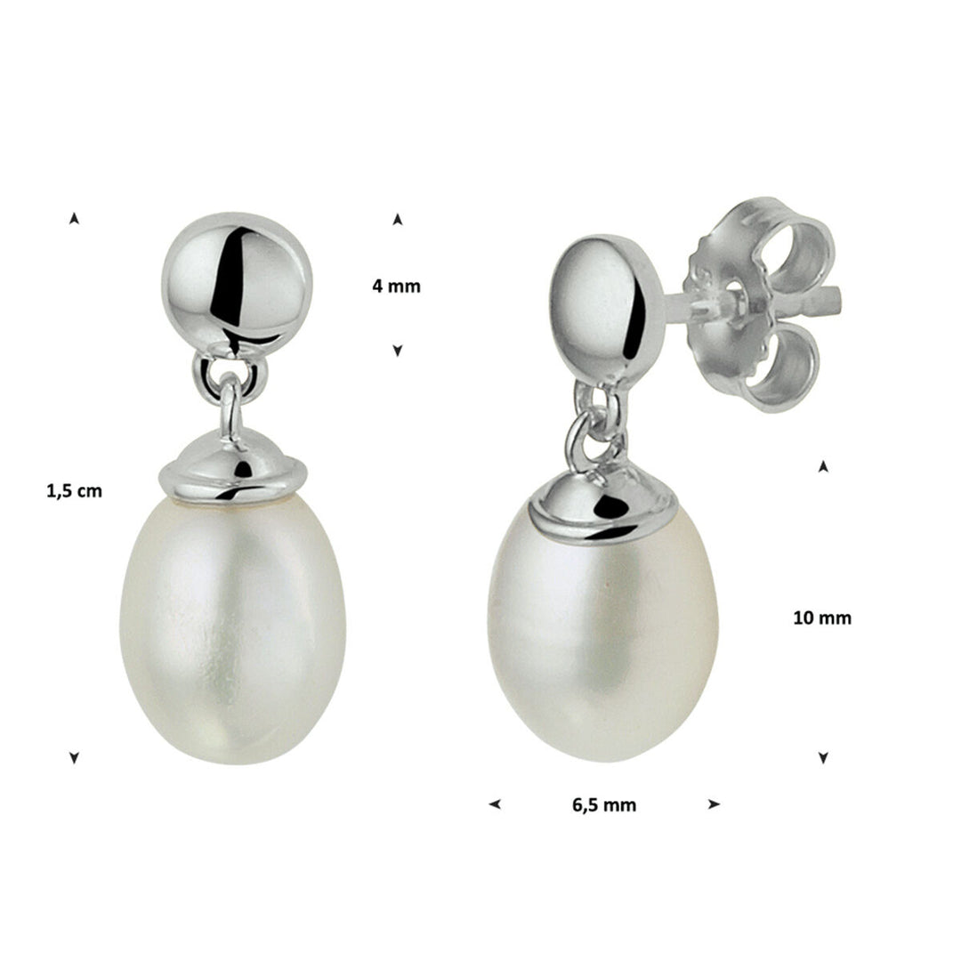 pearl earrings 14K white gold