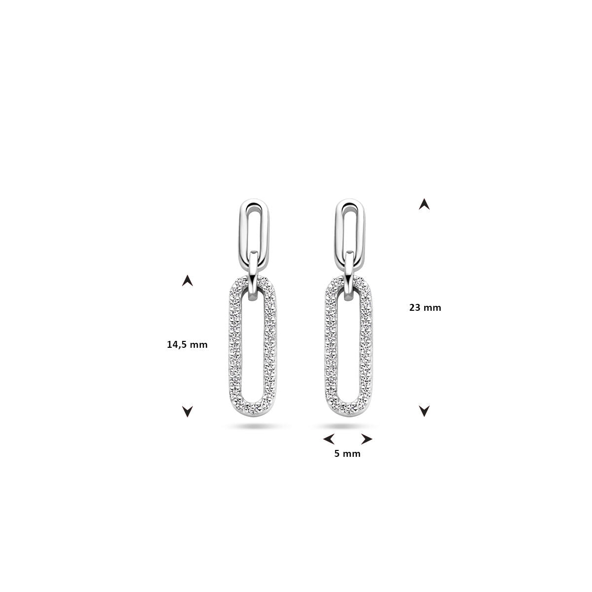 oorhangers zirkonia zilver gerhodineerd