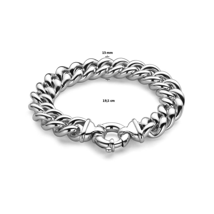 Silver bracelet ladies gourmette with large spring clasp