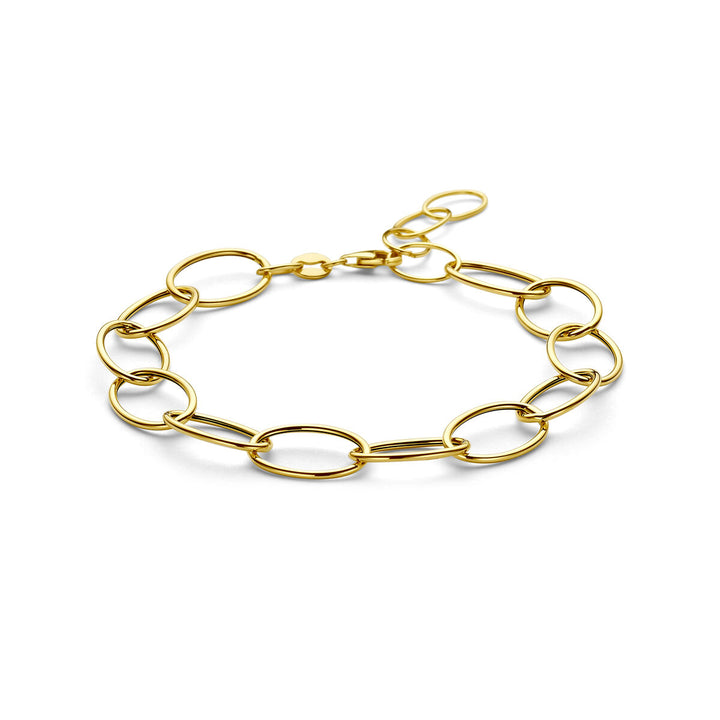 14k geelgouden armband met brede anker schakel