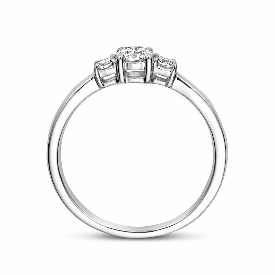 ring trilogy lab grown diamond 0.46ct h si 14K white gold